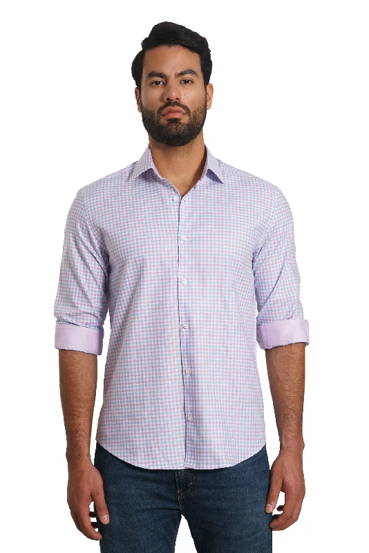 White Lilac Long Sleeve Shirt Tp-7138 Preppy Men's College