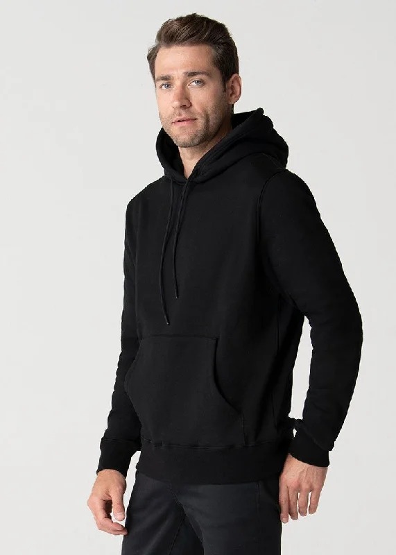 Heavy Fleece Hoodie | Black Cozy Men's Winter