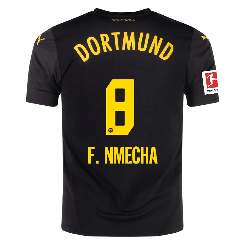 Puma Borussia Dortmund Felix Nmecha Away Jersey w/ Bundesliga Patch 24/25 (Puma Black/Faster Yellow) Masculine Men's 