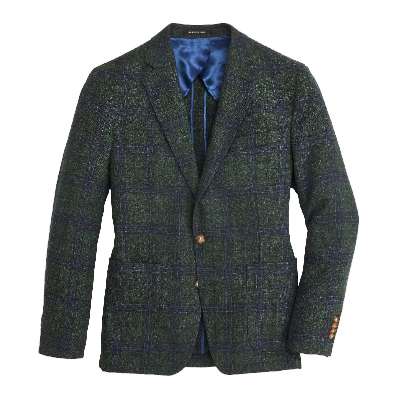 Vitale Barberis Pine/True Navy Plaid Sport Coat - Smoke Pine Bold Men's Animal