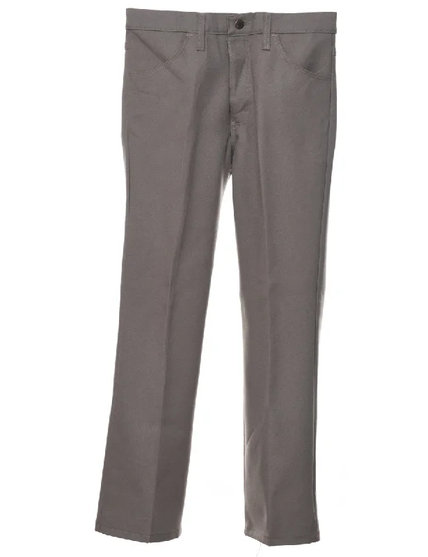 1970s Wrangler Grey Straight-Fit Smart Trousers - W30 L21 Dapper Men's Bow