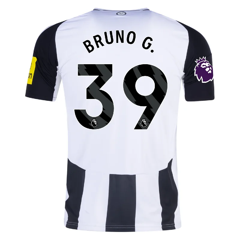 adidas Newcastle United Bruno Guimarães Home Jersey w/ EPL Patch 24/25 (Black/White) Athletic Men's Compression