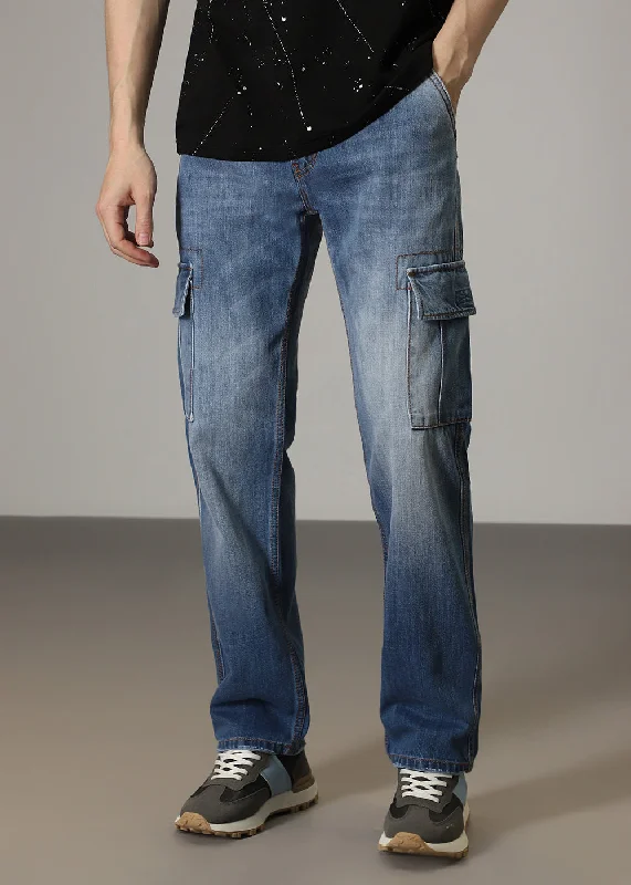 Aqua Blue Baggy fit Jeans Adventure