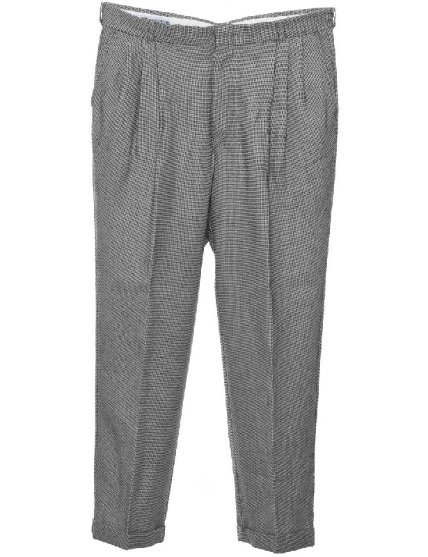 Dark Grey & Black Textured Trousers - W34 L30 Relaxed Men's Australian 