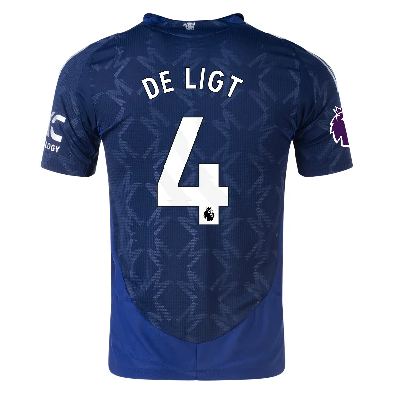 adidas Manchester United Authentic Matthijs de Ligt Away w/ EPL Patch 24/25 (Night Indigo) Luxurious Men's High