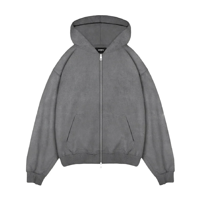 Zip Hoodie - Vintage Grey Artistic Men's Hand