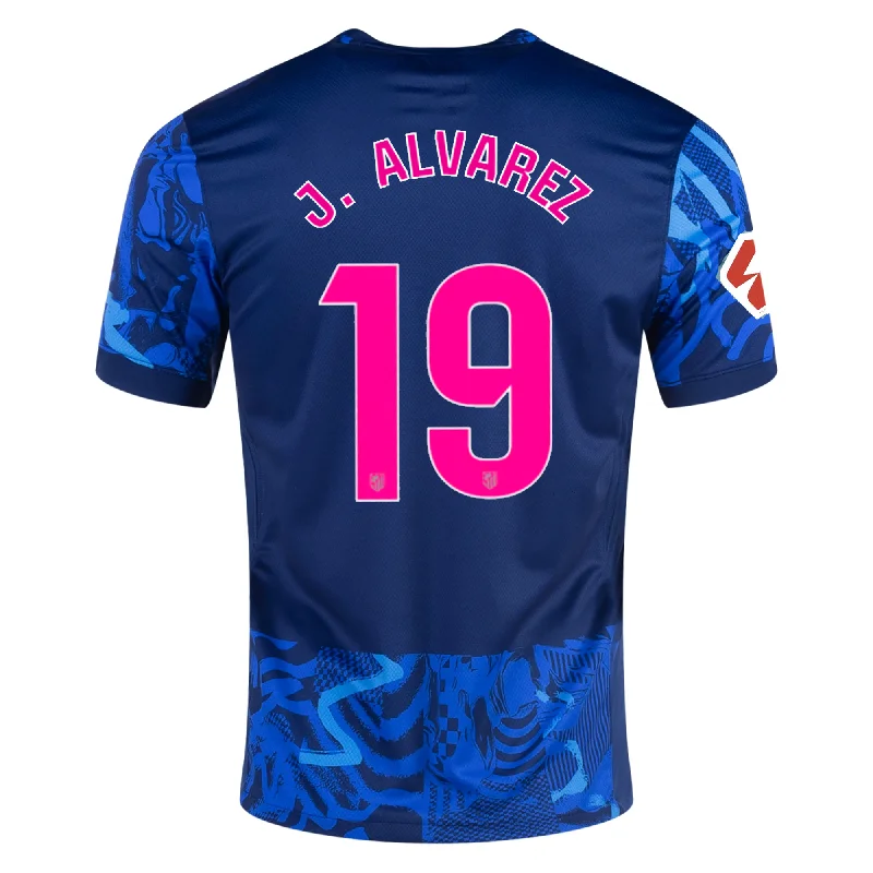 Nike Atletico Madrid Julián Alvarez Third Jersey w/ La Liga Patch 24/25 (Blue Void/Pink Glow) Casual Men's Japanese 