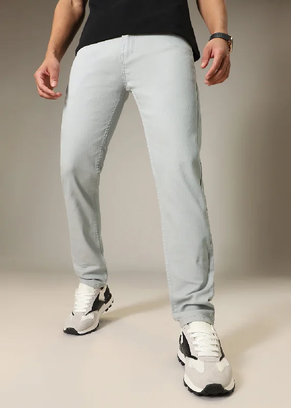 Fog Gray Slim fit Jeans Sleek Men's Contemporary 