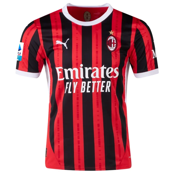 Puma AC Milan Home Jersey w/ Serie A Patch 24/25 (Puma Red/Puma Black) Traditional Men's Wool