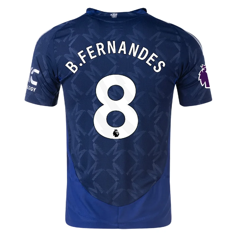 adidas Manchester United Authentic Bruno Fernandes Away w/ EPL Patch 24/25 (Night Indigo) Modern Men's Tech