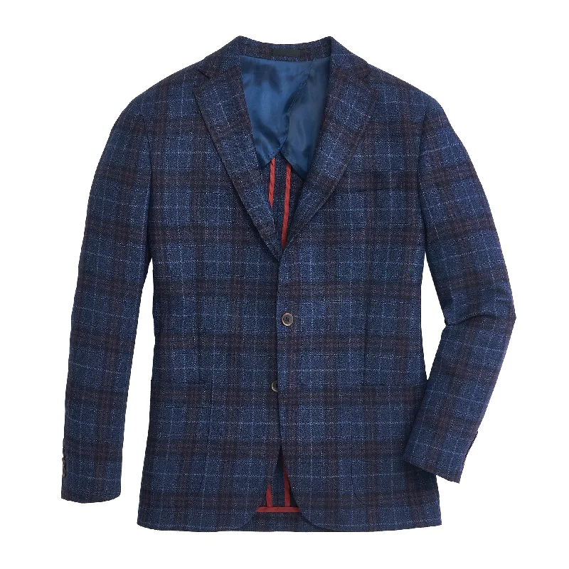 Loro Piana Moonlight/Earth Red Plaid Sport Coat Hip Men's Urban