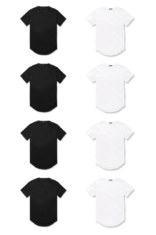 Big Men's Scallop T-Shirt 8 Pack (Black & White) Laid