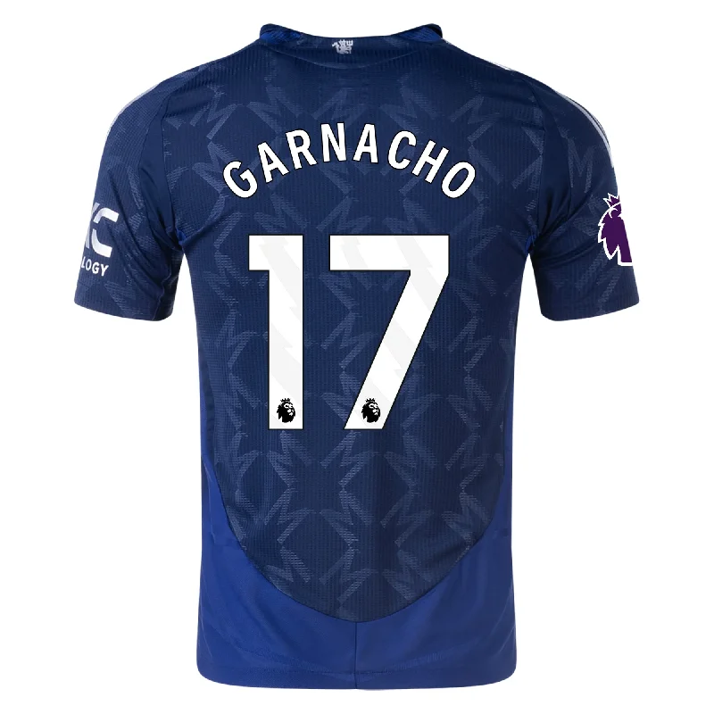 adidas Manchester United Authentic Alejandro Garnacho Away w/ EPL Patch 24/25 (Night Indigo) Cool Men's Distressed