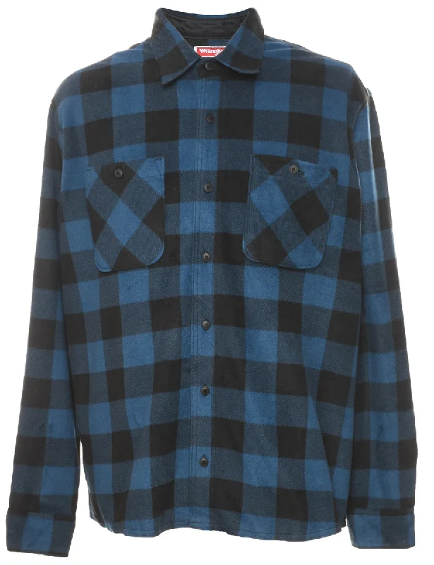 Wrangler Blue & Black Checked Shirt - XL Artistic Men's Avant