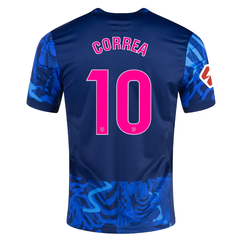 Nike Atletico Madrid Angel Correa Third Jersey w/ La Liga Patch 24/25 (Blue Void/Pink Glow) Cozy Men's Sherpa