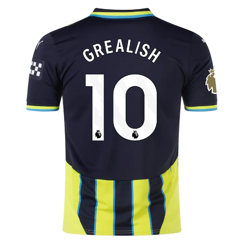 Puma Manchester City Jack Grealish Away Jersey w/ EPL + Club World Cup Patch 24/25 (New Navy/Yellow Glow) Tailored