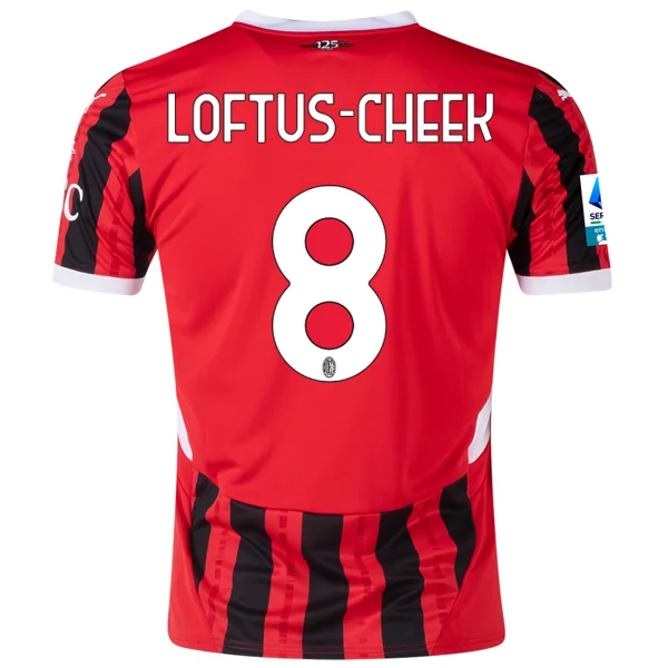 Puma AC Milan Ruben Loftus-Cheek Home Jersey w/ Serie A Patch 24/25 (Puma Red/Puma Black) Organic