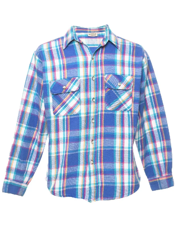 Multi-Colour Classic Checked Shirt - L Traditional Men's Wool