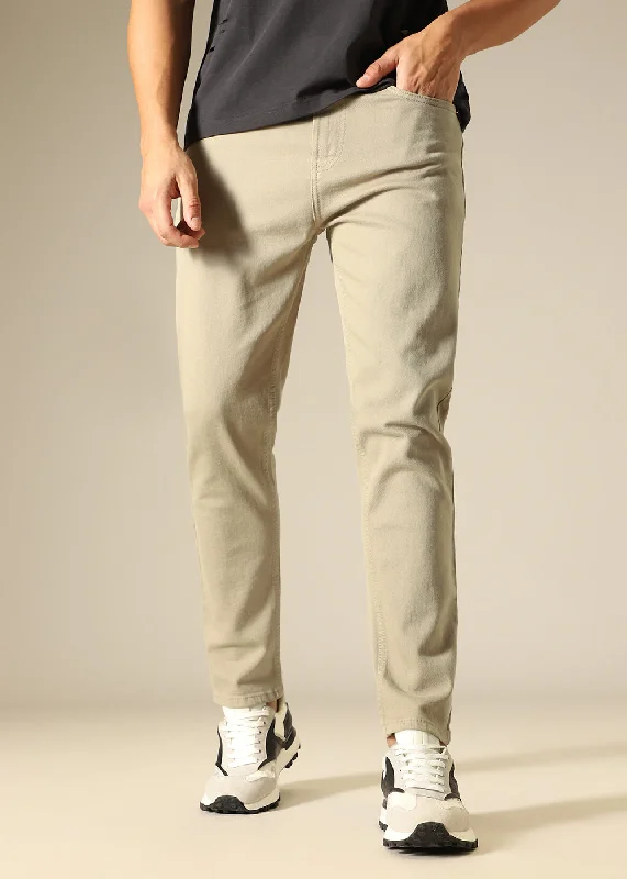 Tan Carrot Fit Denim Dynamic Men's Glow