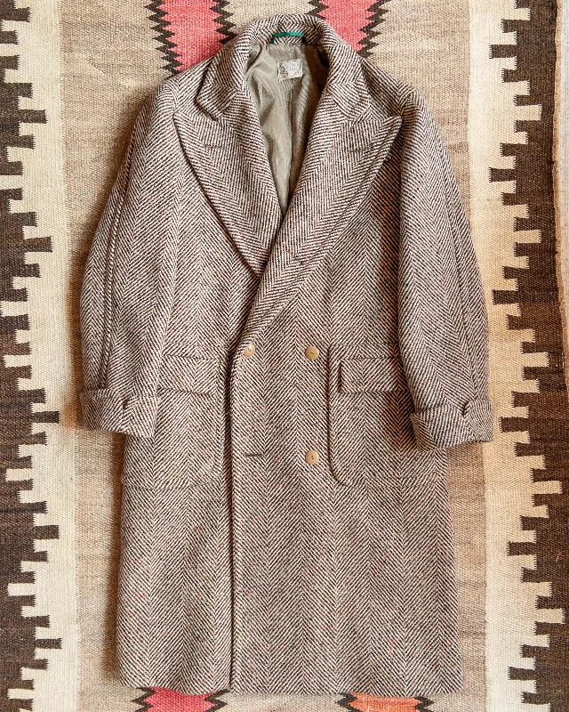 Polo Coat - Brown/Cream Herringbone Beach