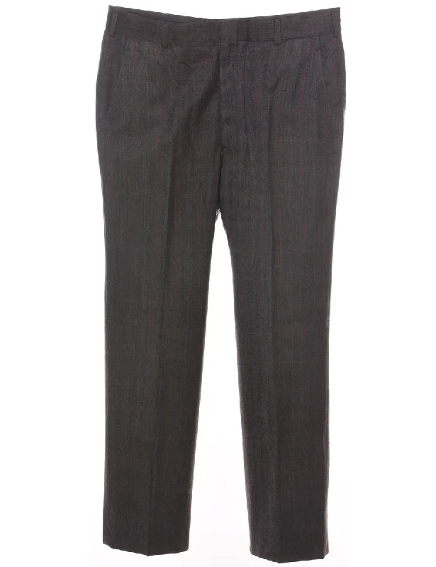 Dark Grey & Blue Striped Trousers - W34 L29 Sporty Men's Tennis