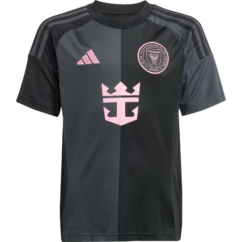 adidas Youth Inter Miami Away Jersey 25/26 (Black) Sleek Men's Metallic