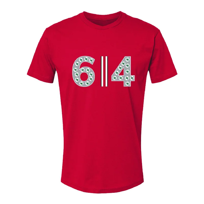 Ohio State Buckeyes 614 Scarlet T-Shirt Trendy Men's Scandinavian