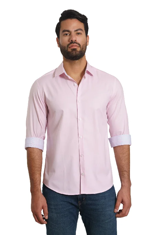 Pastel Pink Long Sleeve Shirt Tp-7142 Sophisticated Men's French