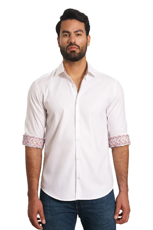 White Long Sleeve Shirt Tp-7143 Modern Men's Tech