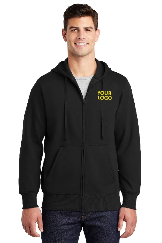 Sport-Tek Custom Full-Zip Hooded Sweatshirts, Black Confident Men's High