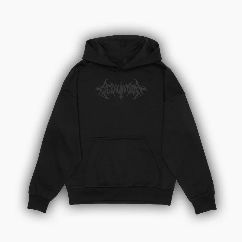 Incision | Drop Shoulder Hoodie | Grey on Black Vacation