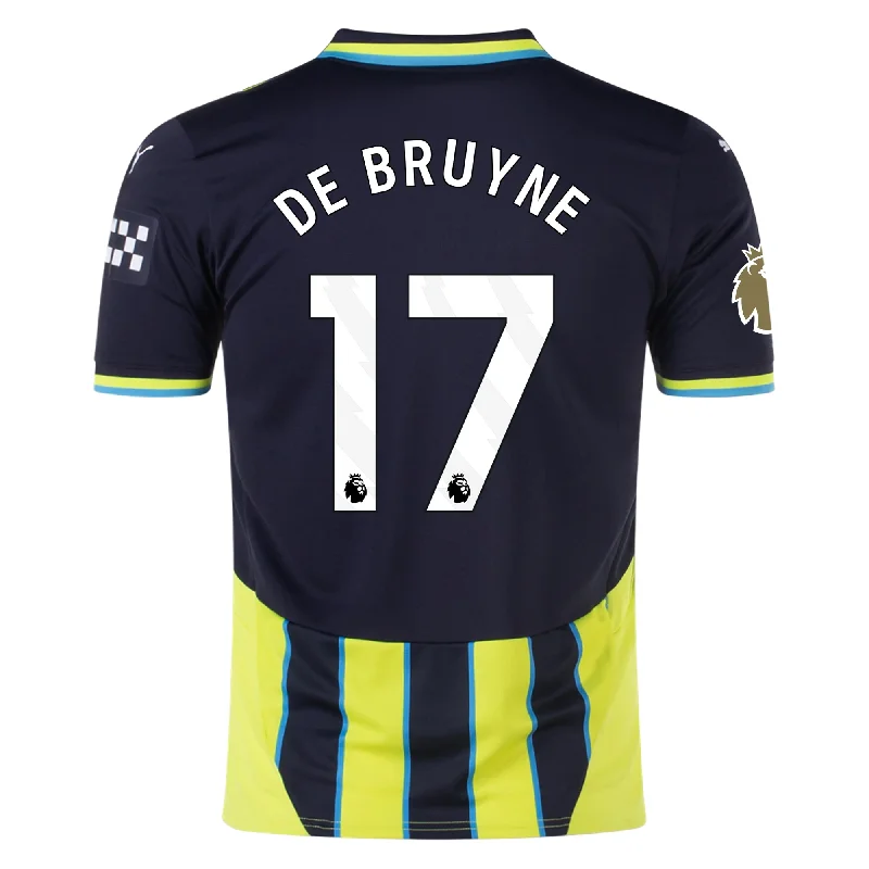 Puma Manchester City Kevin De Bruyne Away Jersey w/ EPL + Club World Cup Patch 24/25 (New Navy/Yellow Glow) Artistic Men's Hand