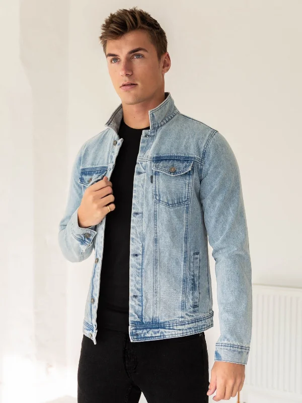 Mens Brooklyn Denim Jacket - Blue Elegant Men's Cashmere