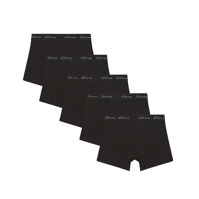 5-Pack Classic Signature Boxers | Black Monochromatic All