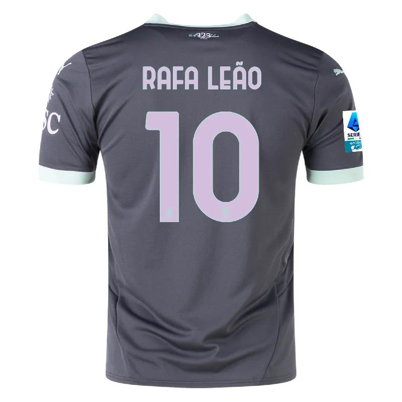 Puma AC Milan Rafa Leao Third Jersey w/ Serie A Patch 24/25 (Shadow Gray/Fresh Mint) Tough Men's Tactical