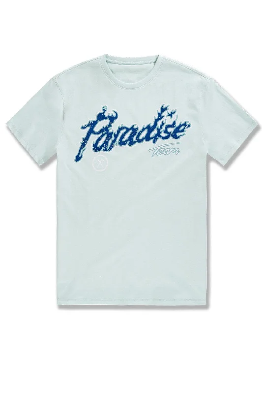 Big Men's Paradise Tour T-Shirt (Powder Blue) Earthy Men's Hemp