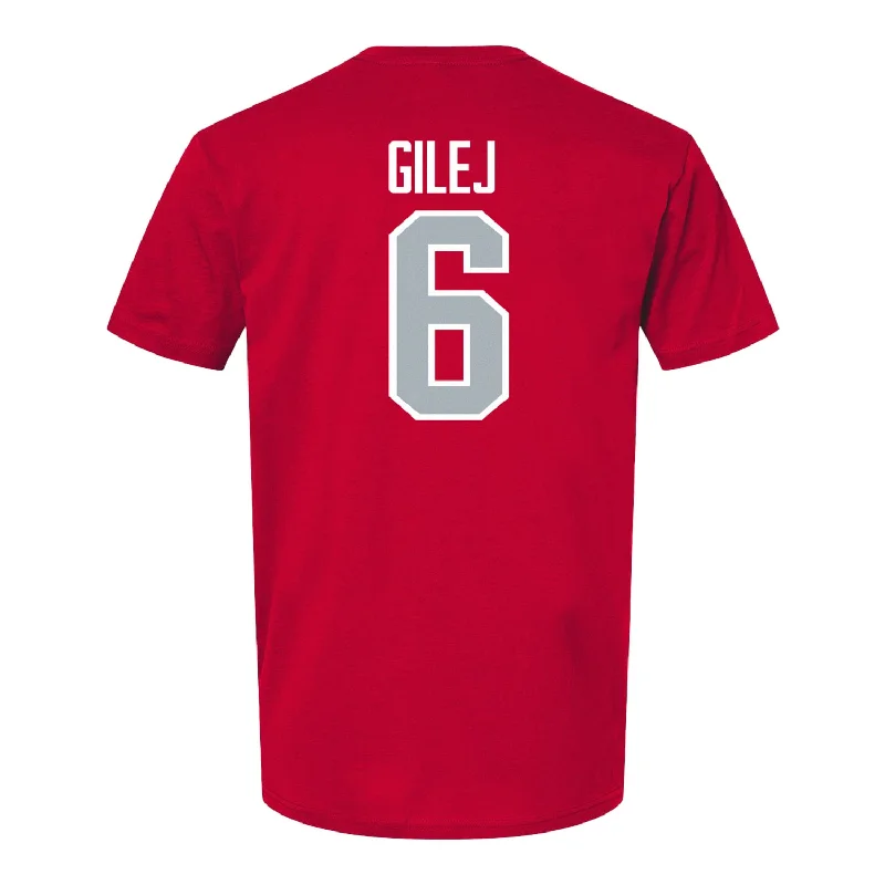 Ohio State Buckeyes Men's Soccer Student Athlete T-Shirt #6 Thomas Gilej Stylish Men's Tropical 