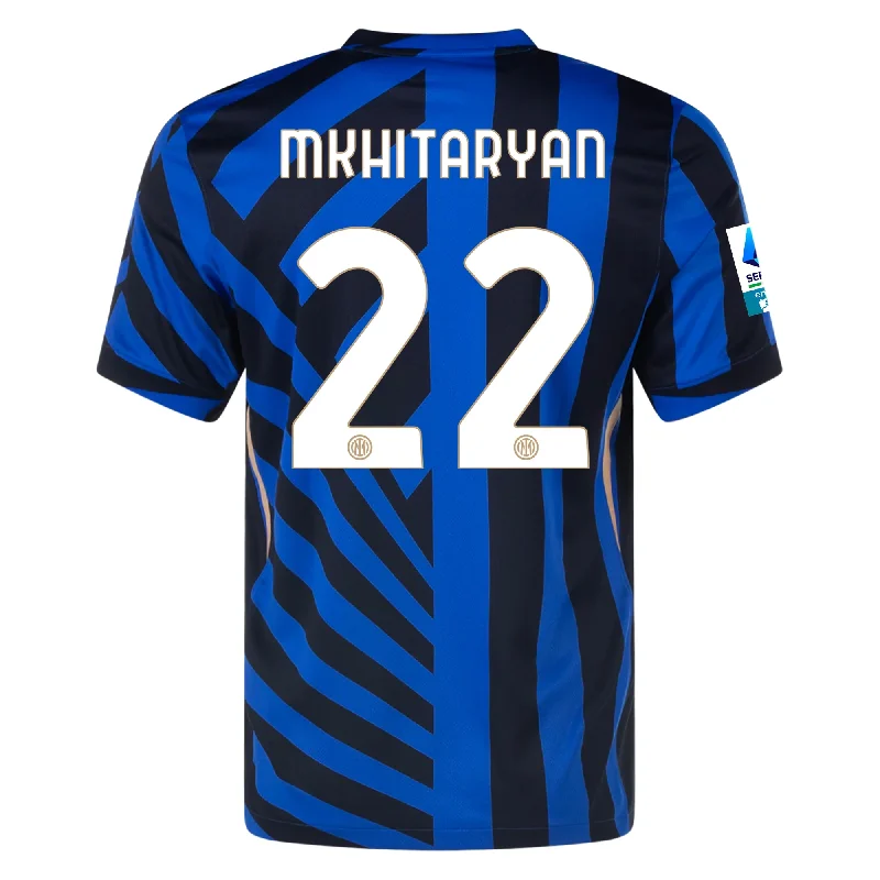 Nike Inter Milan Henrikh Mkhitaryan Home Jersey w/ Serie A +  Scudetto Patch 24/25 (Lyon Blue/Black) Modern Men's 