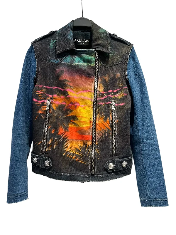 BALMAIN/Denim Jkt/38/Denim/MLT/Painted Denim Jacket Youthful Men's Pop