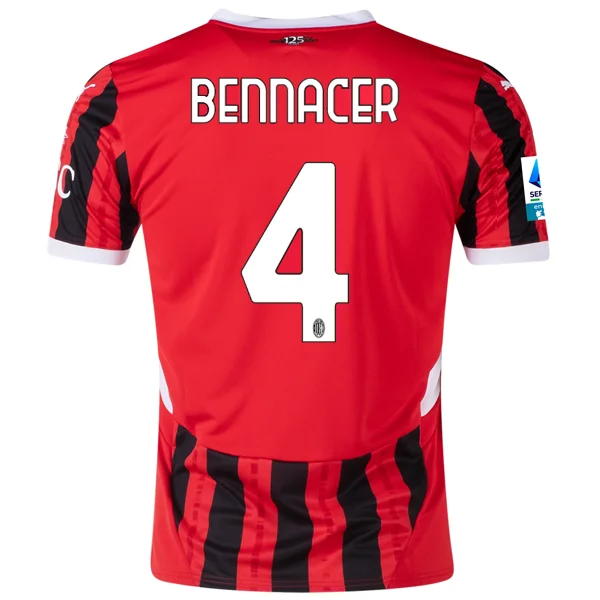 Puma AC Milan Ismaël Bennacer Home Jersey w/ Serie A Patch 24/25 (Puma Red/Puma Black) Tailored