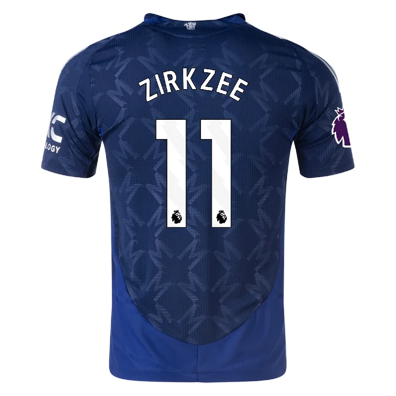 adidas Manchester United Authentic Joshua Zirkzee Away w/ EPL Patch 24/25 (Night Indigo) Dapper Men's Bow