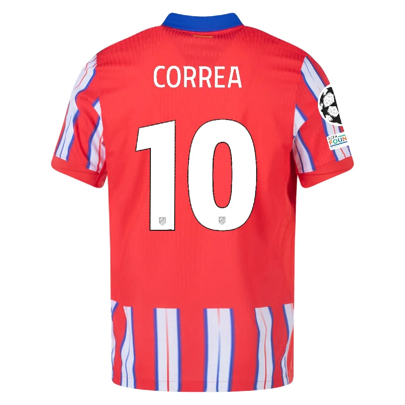 Nike Atletico Madrid Authentic Angel Correa Home Jersey w/ Champions League Patches 24/25 (Hyper Royal/Light Crimson/White) Modern Men's 