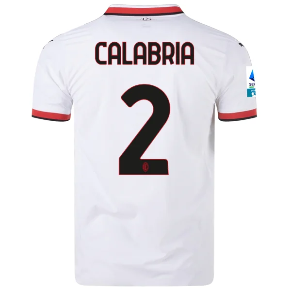 Puma AC Milan Authentic Davide Calabria Away Jersey w/ Series A Patch 24/25 (Puma White) Preppy Men's College