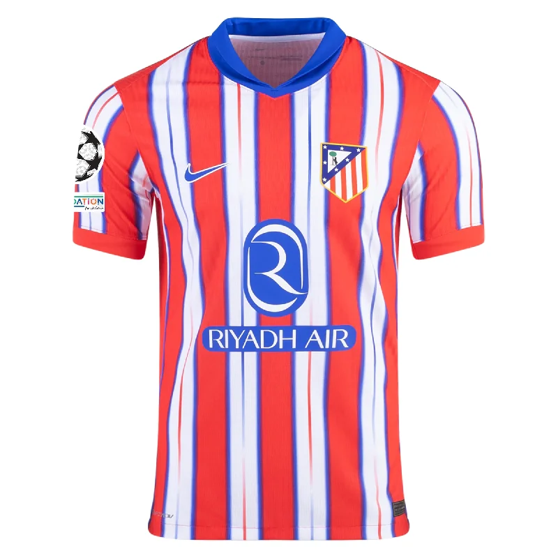 Nike Atletico Madrid Authentic Home Jersey w/ Champions League Patches 24/25 (Hyper Royal/Light Crimson/White) Dynamic Men's High