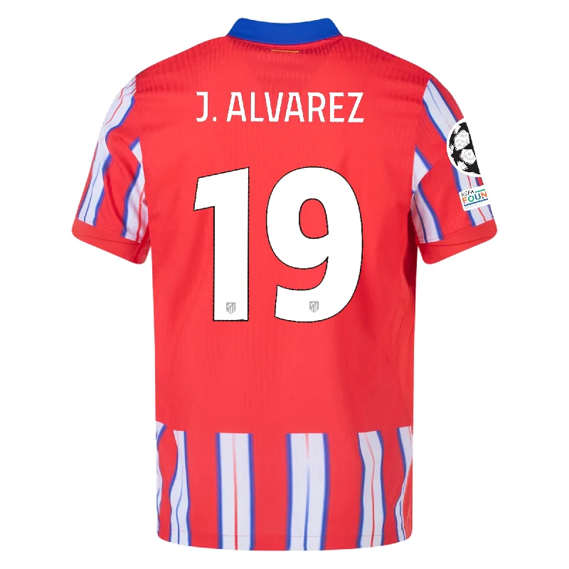 Nike Atletico Madrid Authentic Julian Alvarez Home Jersey w/ Champions League Patches 24/25 (Hyper Royal/Light Crimson/White) Hip Men's Urban