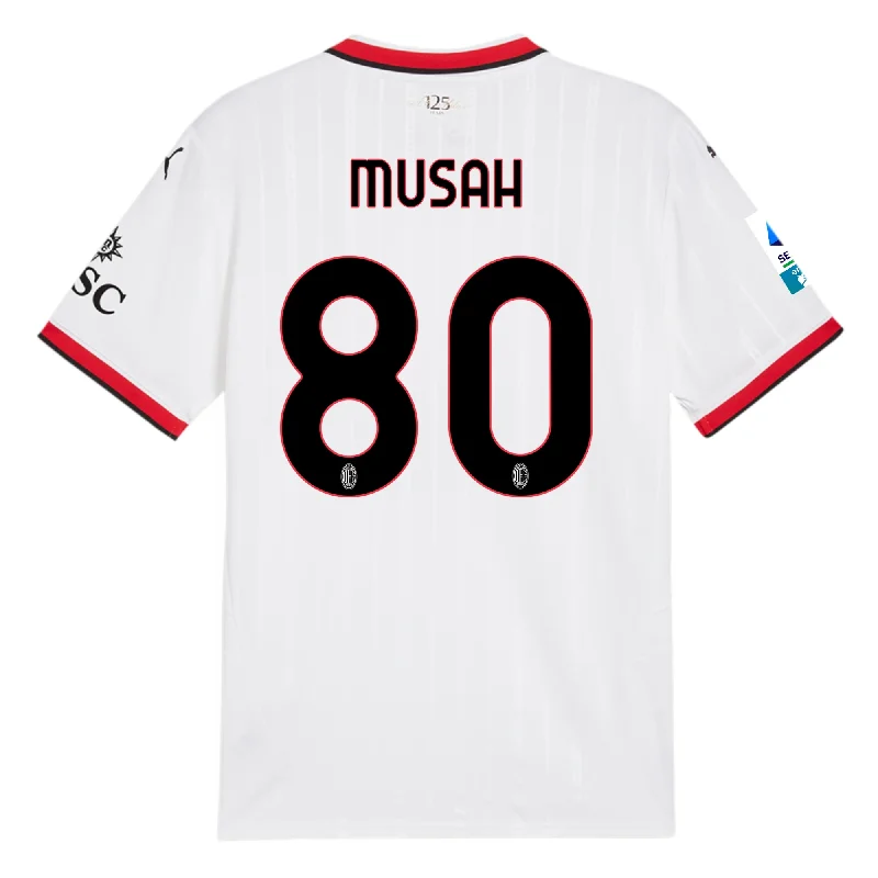 Puma AC Milan Yunus Musah Away Jersey w/ Serie A Patch 24/25 (Puma White) Adventure