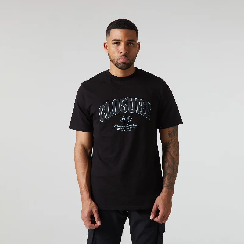 Varsity T-Shirt | Black Unique Men's Upcycled