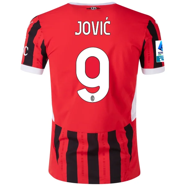 Puma AC Milan Authentic Luka Jović Home Jersey w/ Serie A Patch 24/25 (Puma Red/Puma Black) Gym