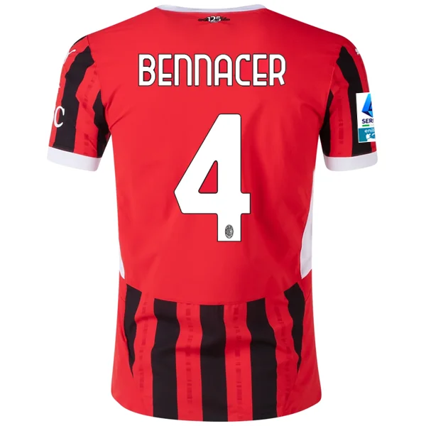 Puma AC Milan Authentic Ismaël Bennacer Home Jersey w/ Serie A Patch 24/25 (Puma Red/Puma Black) Sharp Men's Italian