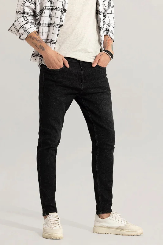 Osprey Jet Black Skinny Fit Jeans Confident Men's High